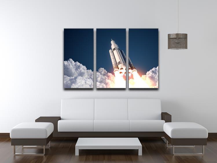 Space Launch System Takes Off 3 Split Panel Canvas Print - Canvas Art Rocks - 3