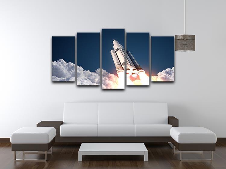 Space Launch System Takes Off 5 Split Panel Canvas - Canvas Art Rocks - 3