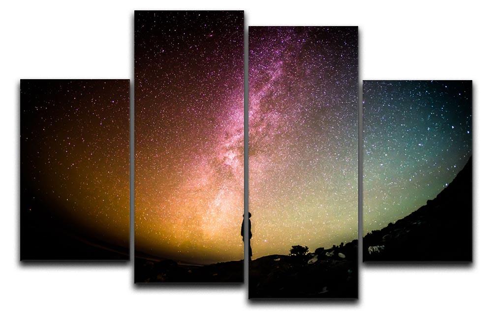Space Man At Night 4 Split Panel Canvas - Canvas Art Rocks - 1