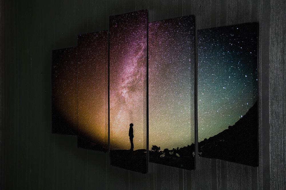 Space Man At Night 5 Split Panel Canvas - Canvas Art Rocks - 2