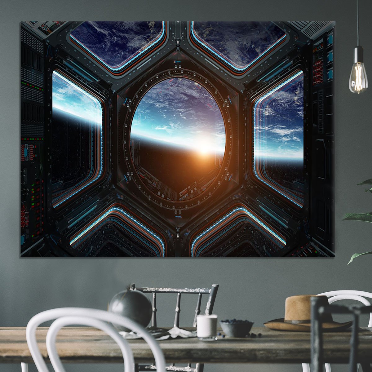 Space Ship Window Canvas Print or Poster