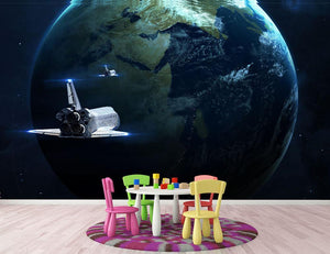 Space Shuttle Flying Back To Earth Wall Mural Wallpaper - Canvas Art Rocks - 3