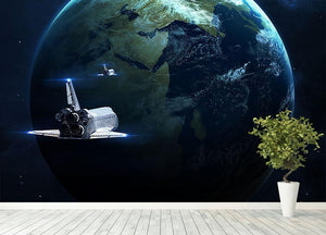Space Shuttle Flying Back To Earth Wall Mural Wallpaper - Canvas Art Rocks - 4