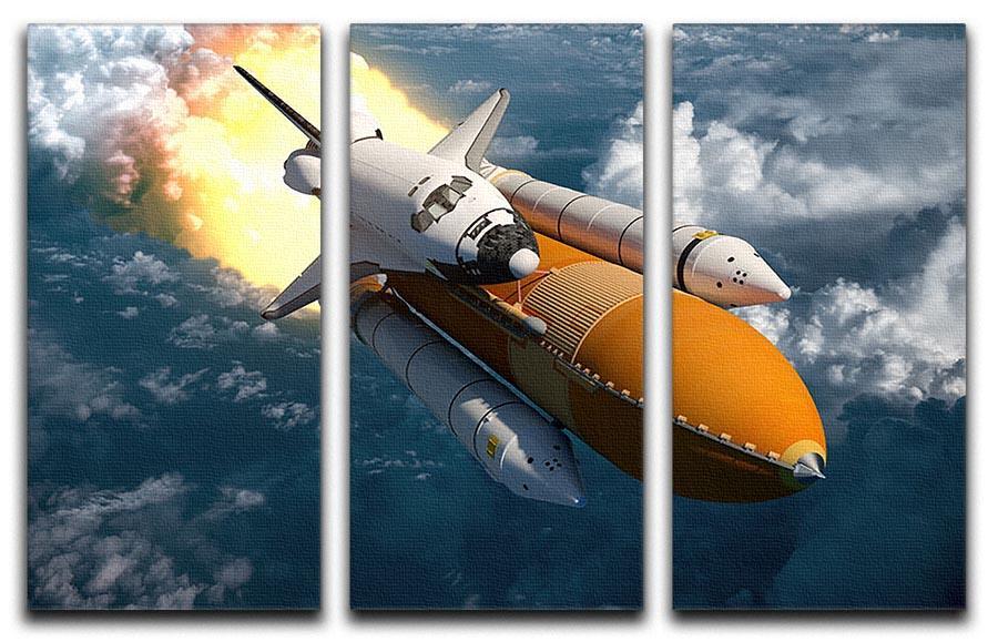 Space Shuttle Lift Off 3 Split Panel Canvas Print - Canvas Art Rocks - 1