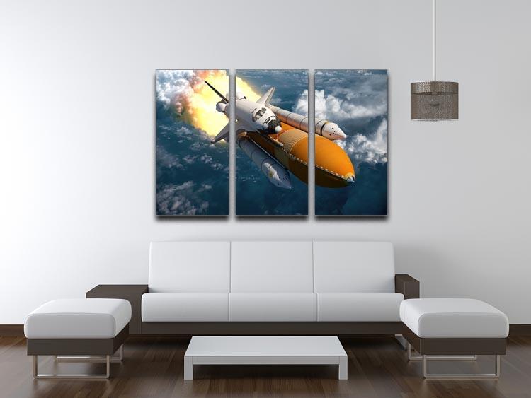 Space Shuttle Lift Off 3 Split Panel Canvas Print - Canvas Art Rocks - 3