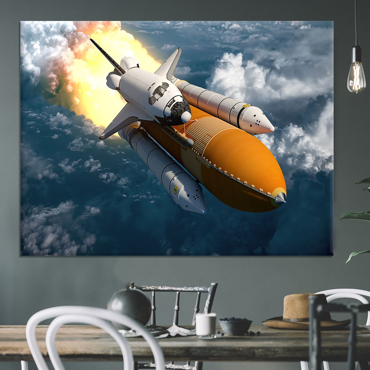 Space Shuttle Lift Off Canvas Print or Poster