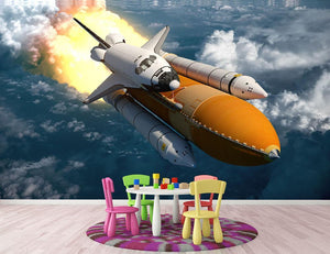 Space Shuttle Lift Off Wall Mural Wallpaper - Canvas Art Rocks - 3
