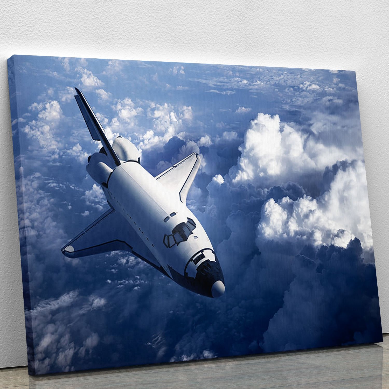 Space Shuttle in the Clouds Canvas Print or Poster