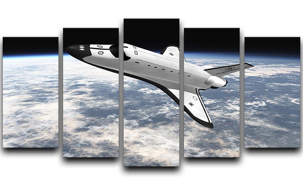 Space Shuttle leaving earth 5 Split Panel Canvas  - Canvas Art Rocks - 1