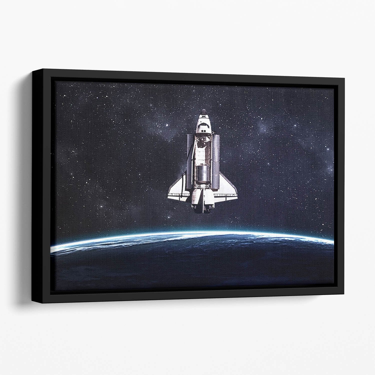 Space Shuttle on a mission Floating Framed Canvas