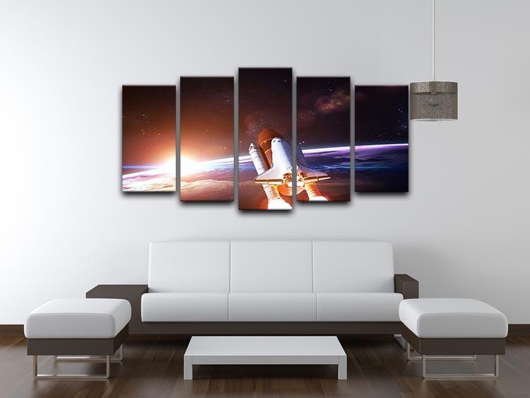 Space Shuttle over the Earth 5 Split Panel Canvas - Canvas Art Rocks - 3