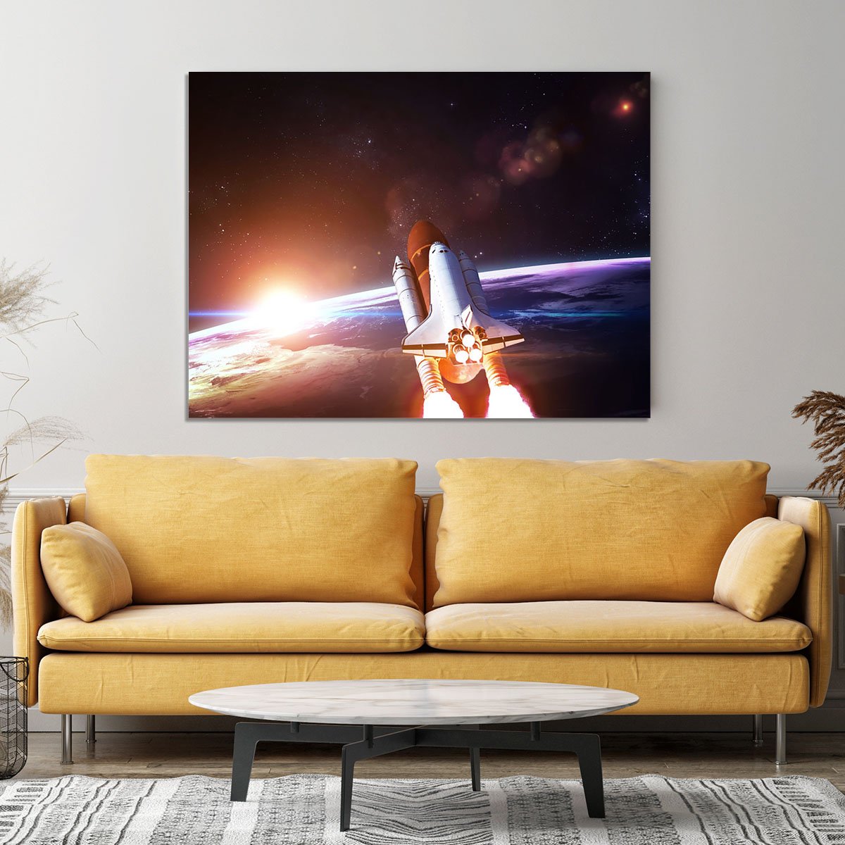 Space Shuttle over the Earth Canvas Print or Poster