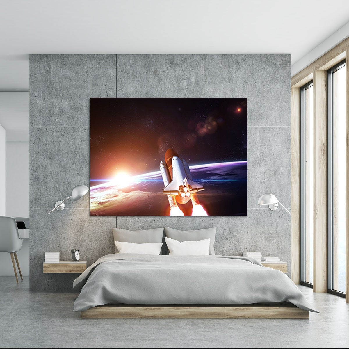 Space Shuttle over the Earth Canvas Print or Poster