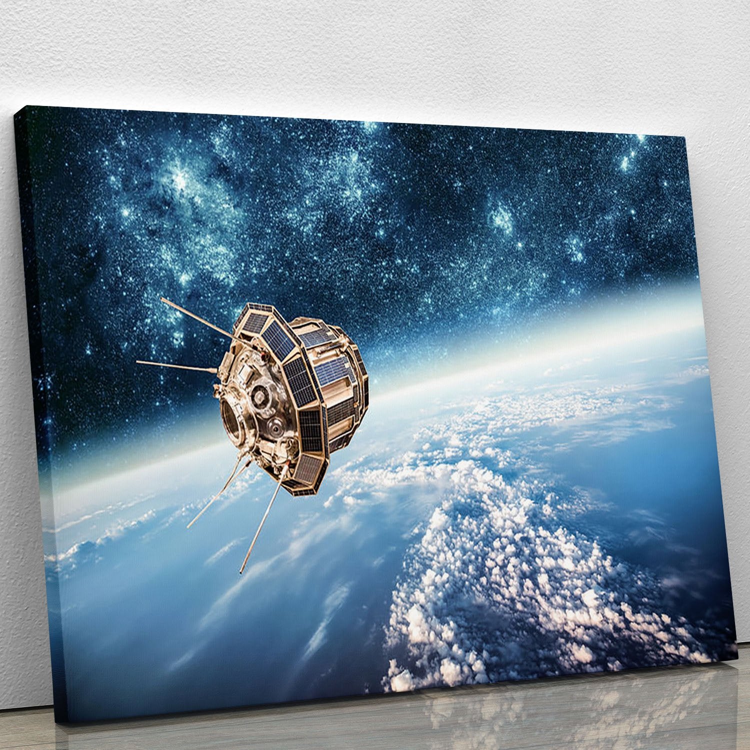 Space satellite orbiting Canvas Print or Poster