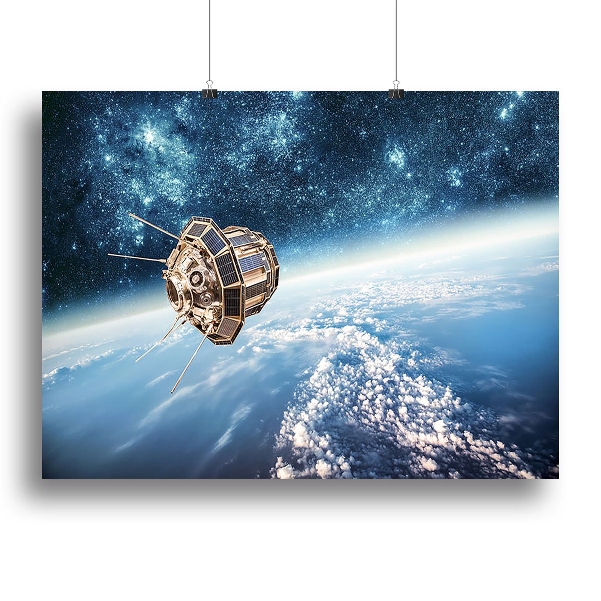 Space satellite orbiting Canvas Print or Poster