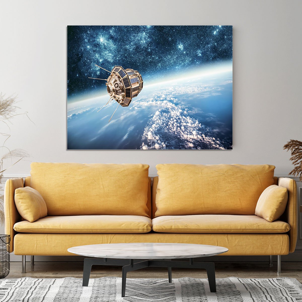 Space satellite orbiting Canvas Print or Poster