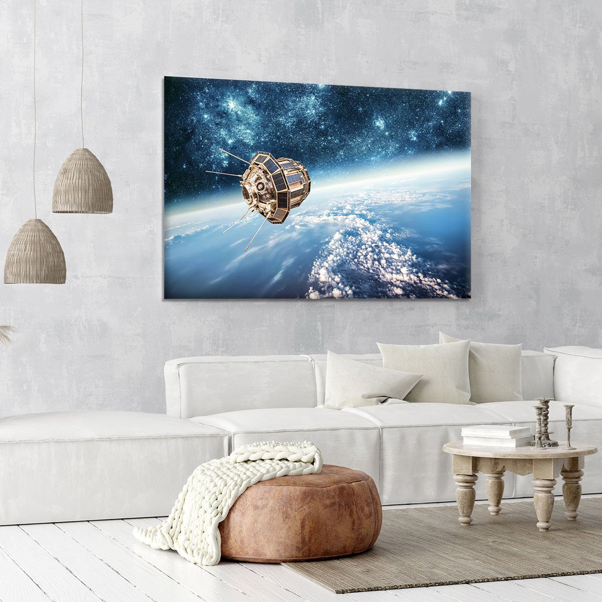 Space satellite orbiting Canvas Print or Poster