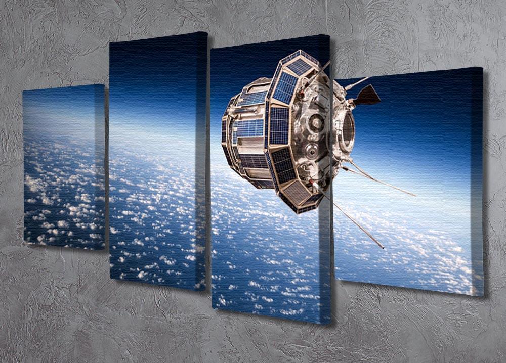 Space satellite orbiting the earth 4 Split Panel Canvas - Canvas Art Rocks - 2