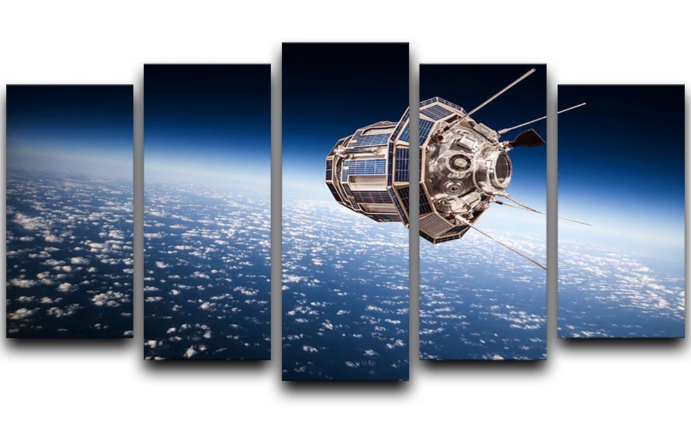 Space satellite orbiting the earth 5 Split Panel Canvas  - Canvas Art Rocks - 1