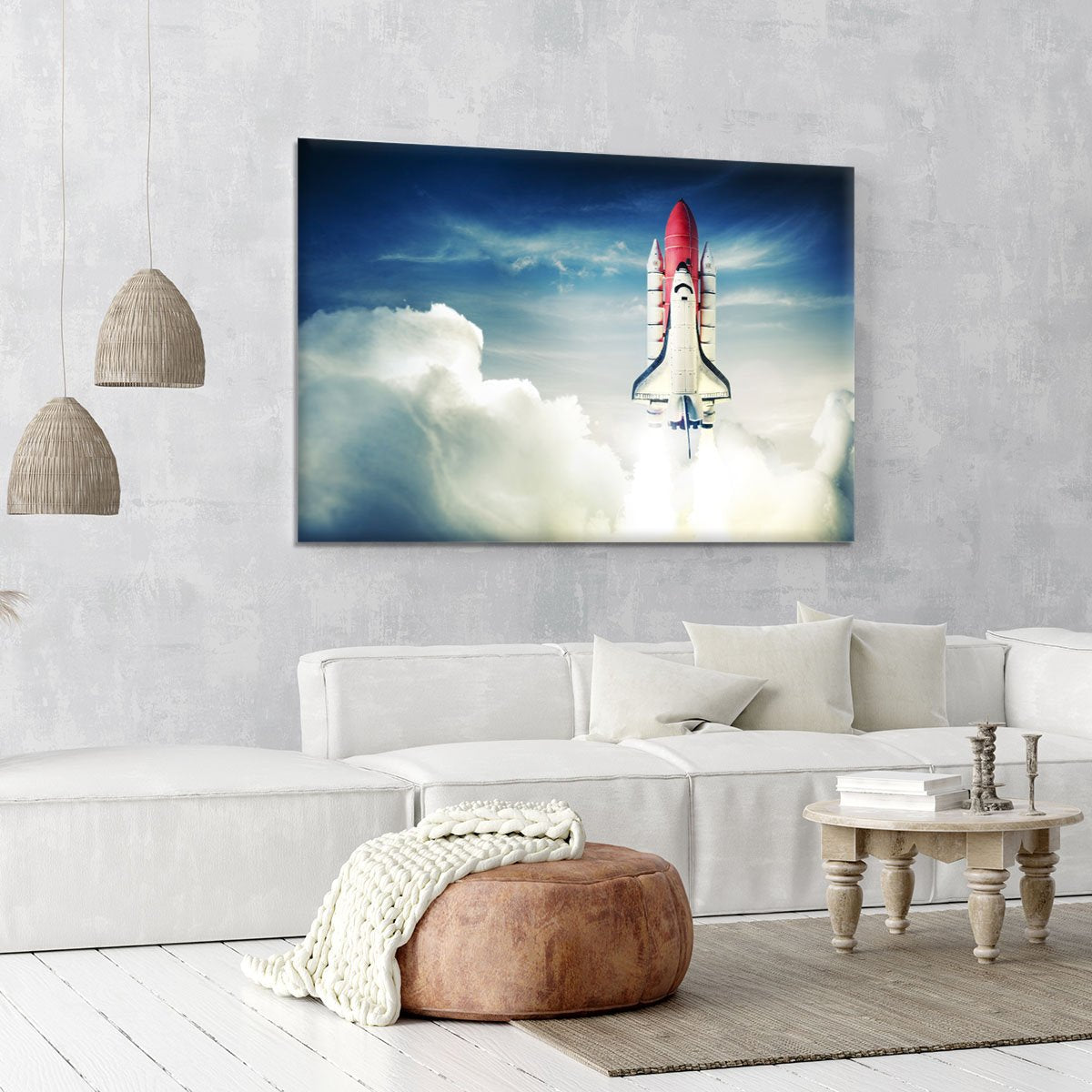 Space shuttle taking off on a mission Canvas Print or Poster