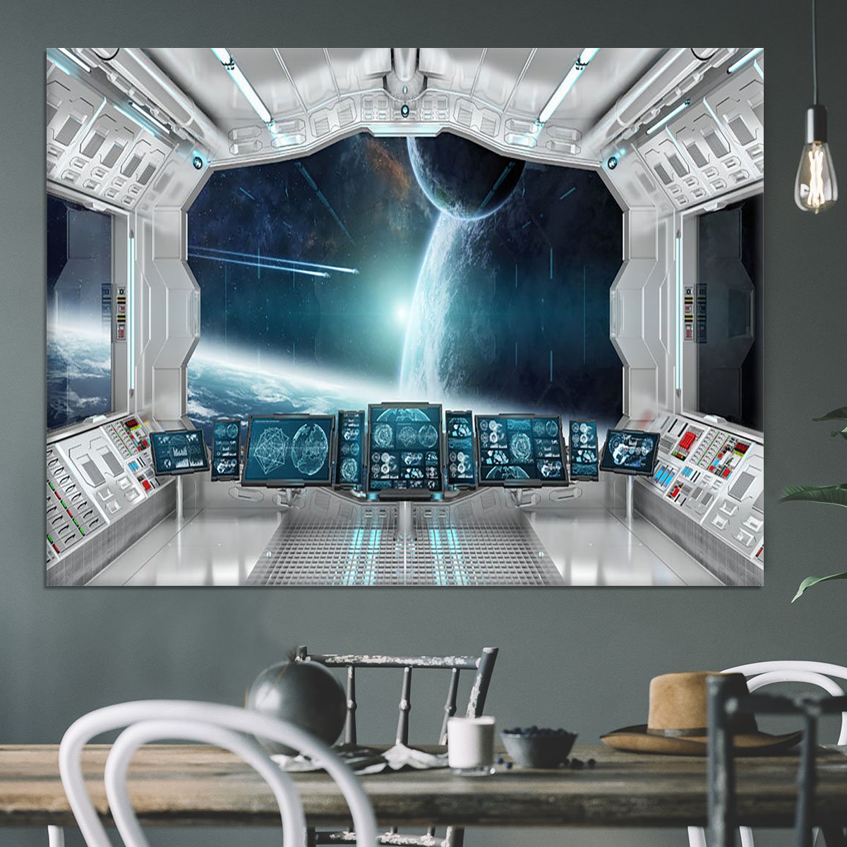 Spaceship Control Center Canvas Print or Poster