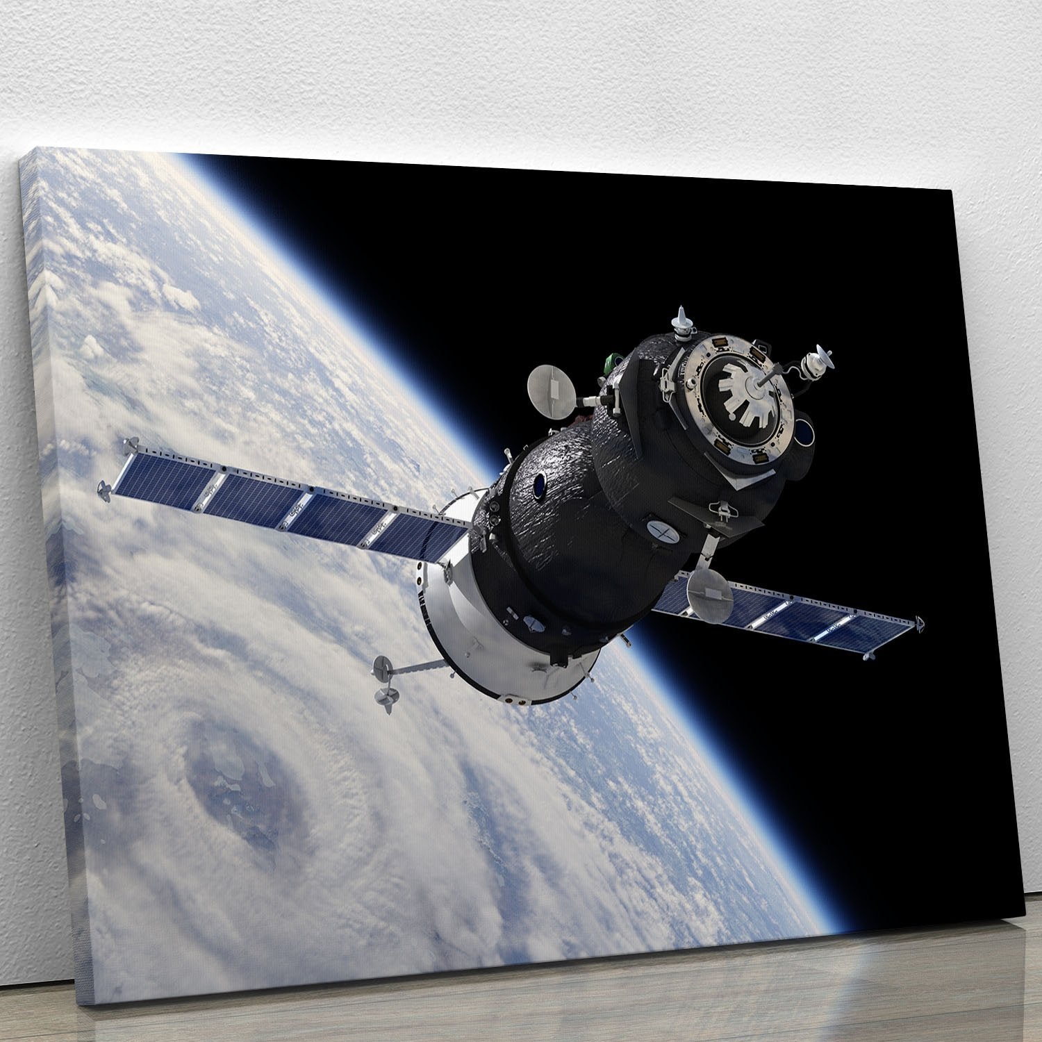 Spaceship Soyuz TMA at the Earth orbit Canvas Print or Poster