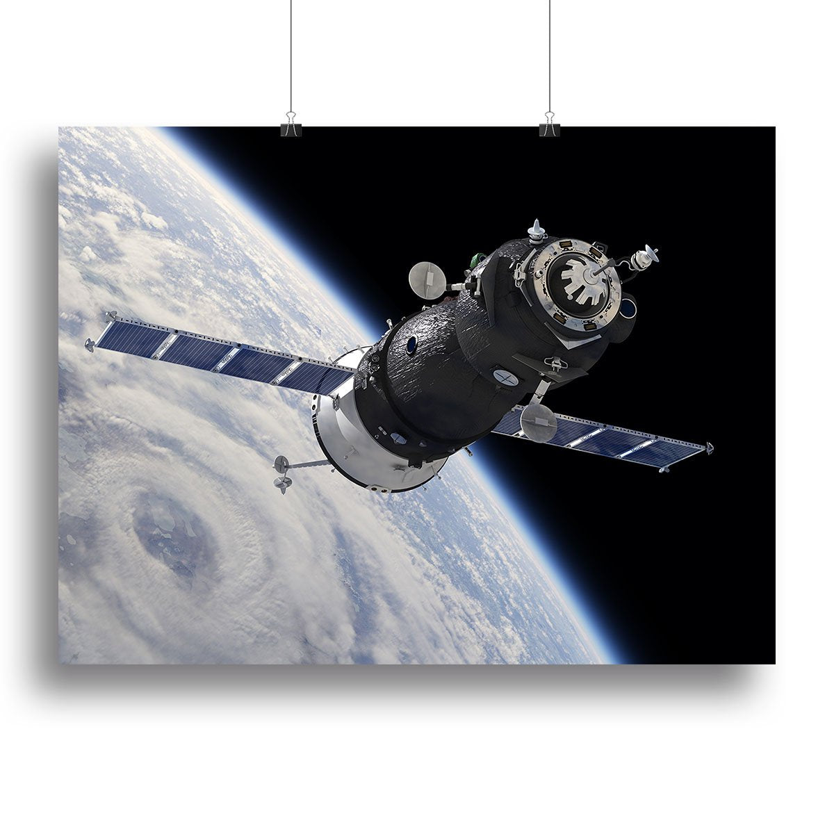 Spaceship Soyuz TMA at the Earth orbit Canvas Print or Poster