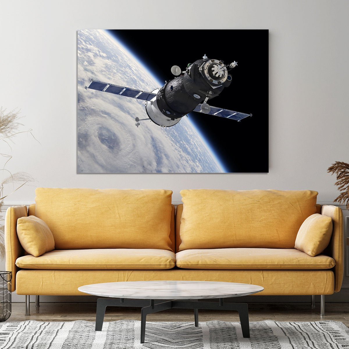 Spaceship Soyuz TMA at the Earth orbit Canvas Print or Poster
