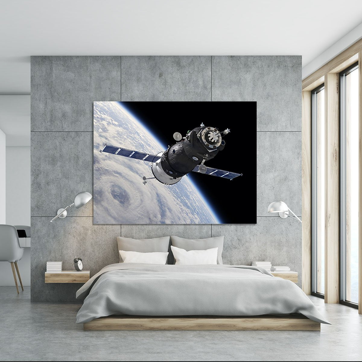 Spaceship Soyuz TMA at the Earth orbit Canvas Print or Poster