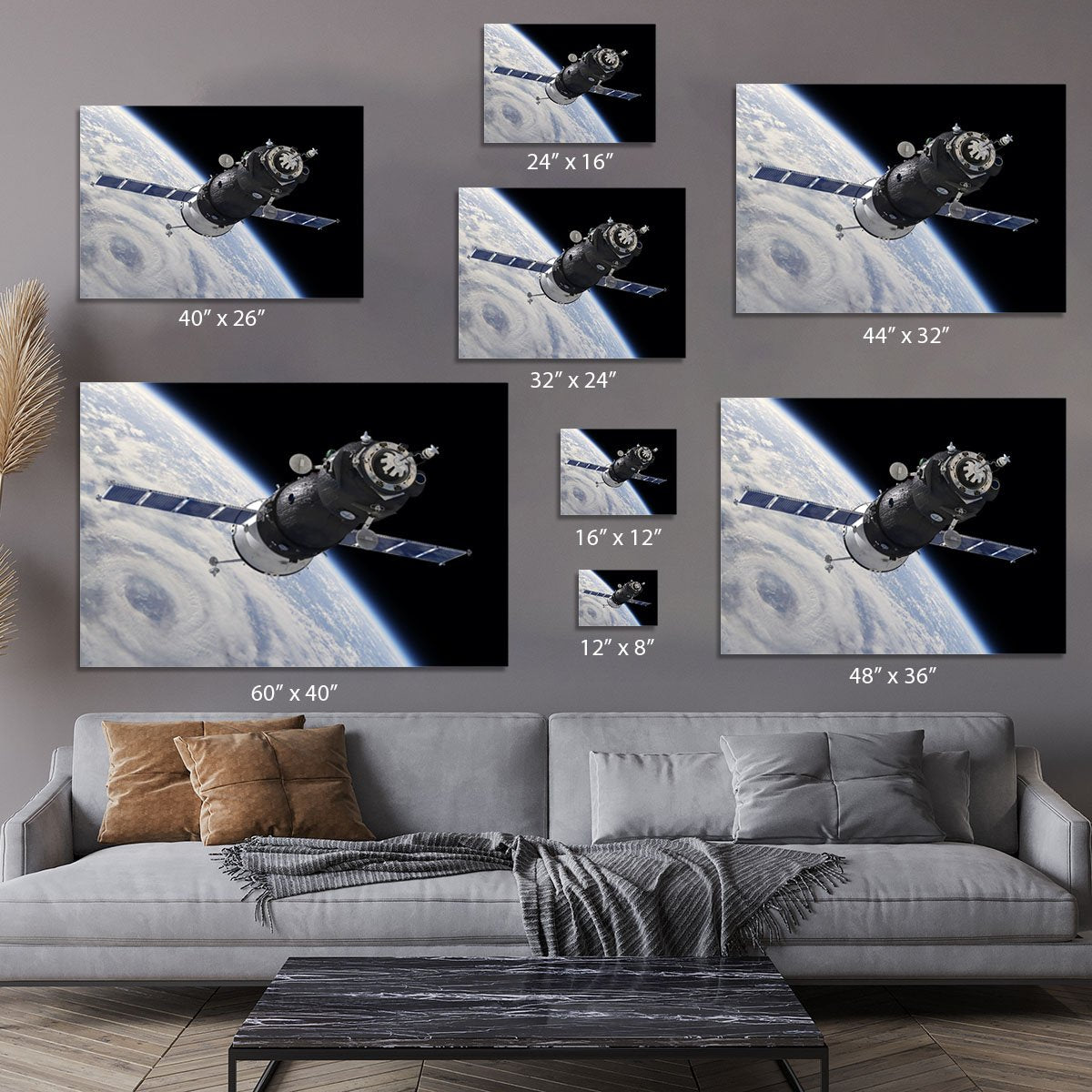 Spaceship Soyuz TMA at the Earth orbit Canvas Print or Poster