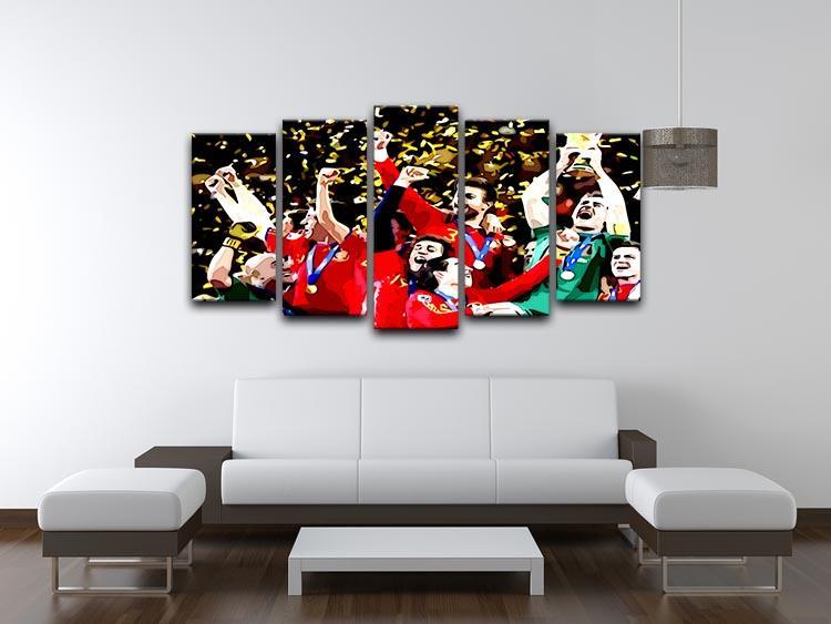 Spain World Cup Winners 5 Split Panel Canvas - Canvas Art Rocks - 3