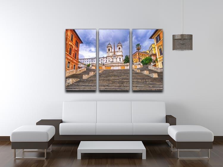 Spanish Steps and Trinita dei Monti church 3 Split Panel Canvas Print - Canvas Art Rocks - 3