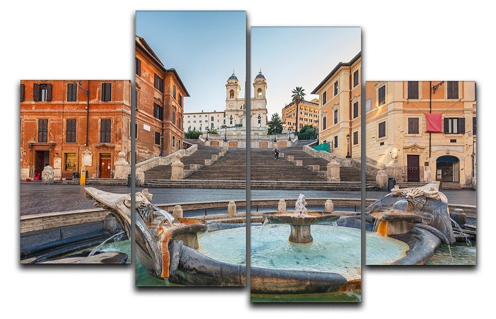Spanish Steps at morning 4 Split Panel Canvas  - Canvas Art Rocks - 1
