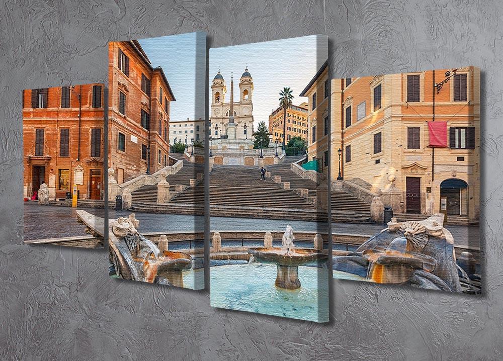 Spanish Steps at morning 4 Split Panel Canvas  - Canvas Art Rocks - 2