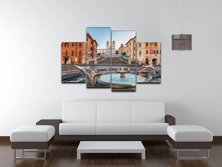 Spanish Steps at morning 4 Split Panel Canvas  - Canvas Art Rocks - 3