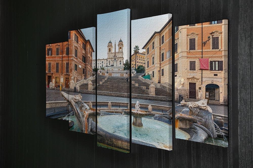 Spanish Steps at morning 5 Split Panel Canvas  - Canvas Art Rocks - 2