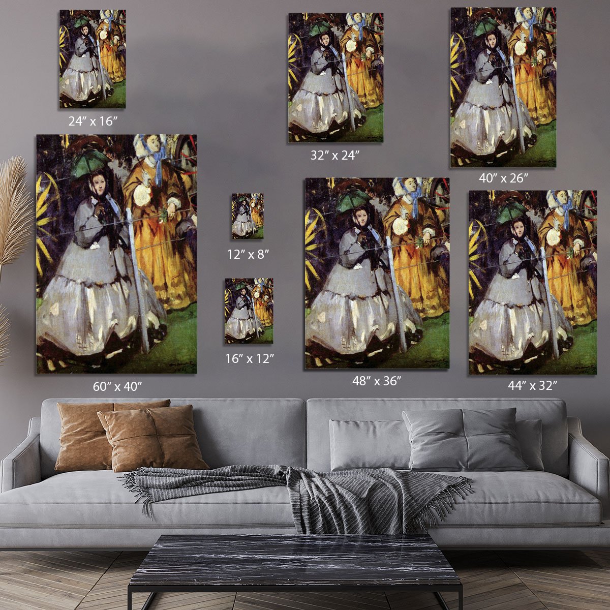Spectators at the races by Manet Canvas Print or Poster