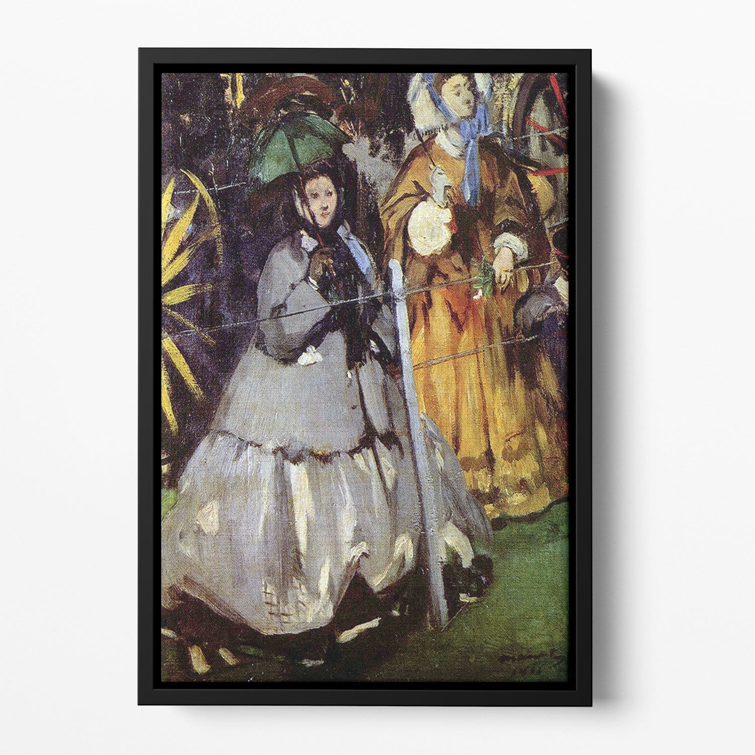 Spectators at the races by Manet Floating Framed Canvas