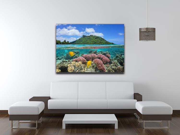 Split image above and below water surface Canvas Print or Poster - Canvas Art Rocks - 4