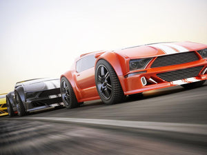 Sport Cars Racing Wall Mural Wallpaper - Canvas Art Rocks - 1