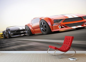 Sport Cars Racing Wall Mural Wallpaper - Canvas Art Rocks - 2