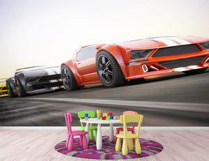 Sport Cars Racing Wall Mural Wallpaper - Canvas Art Rocks - 3