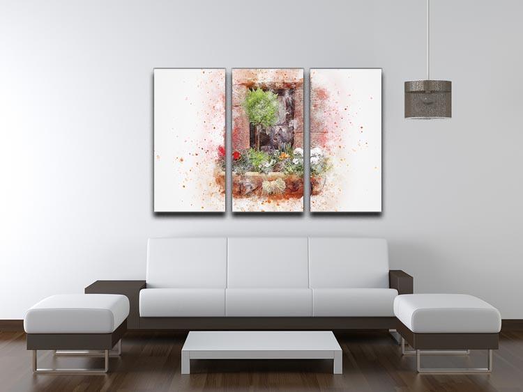 Spring Window 3 Split Panel Canvas Print - Canvas Art Rocks - 3