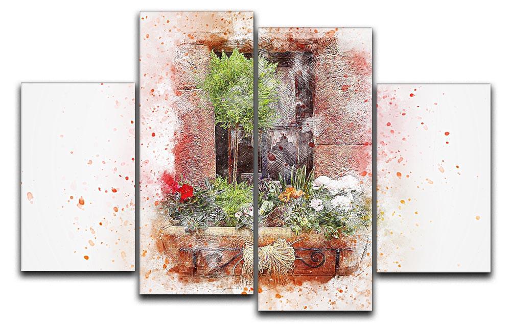 Spring Window 4 Split Panel Canvas  - Canvas Art Rocks - 1
