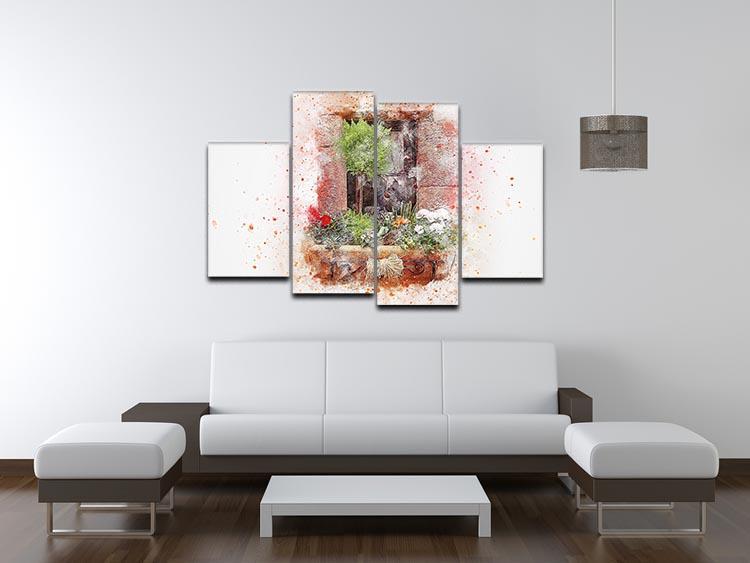 Spring Window 4 Split Panel Canvas - Canvas Art Rocks - 3