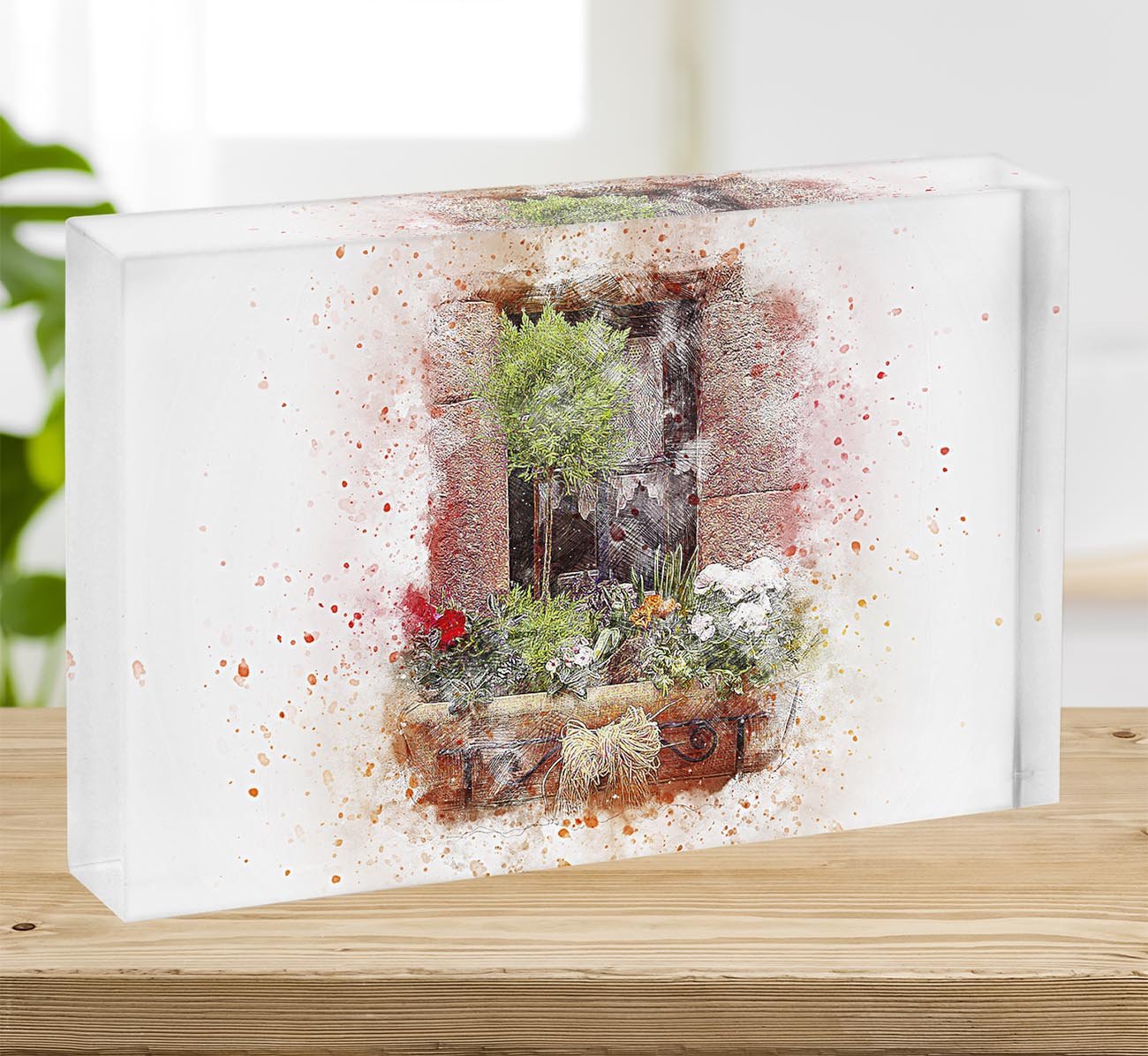 Spring Window Acrylic Block - Canvas Art Rocks - 2