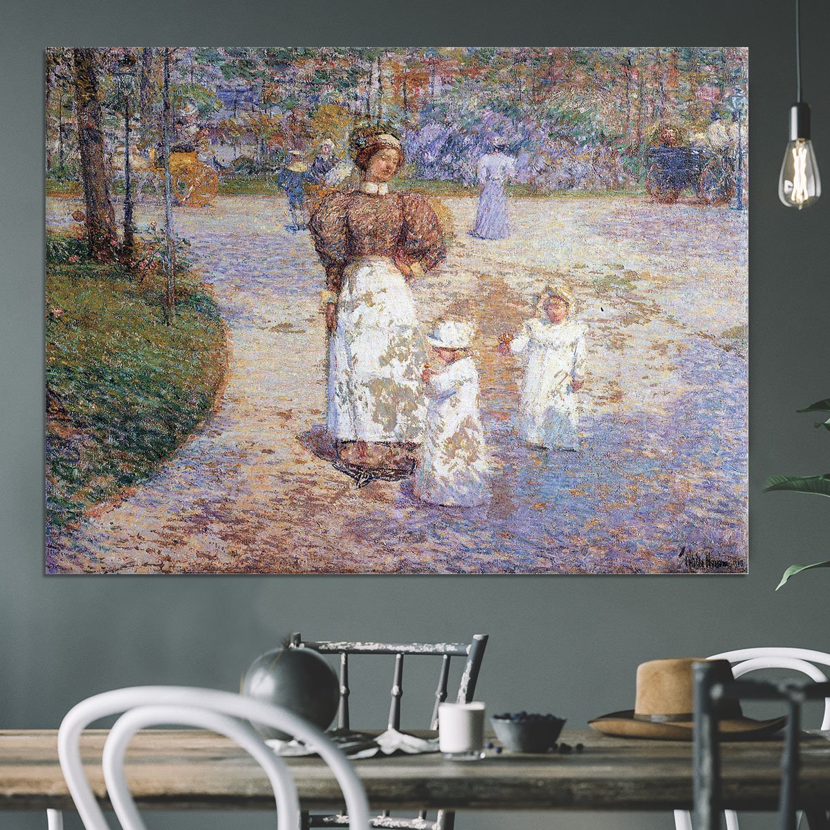 Spring in Central Park by Hassam Canvas Print or Poster