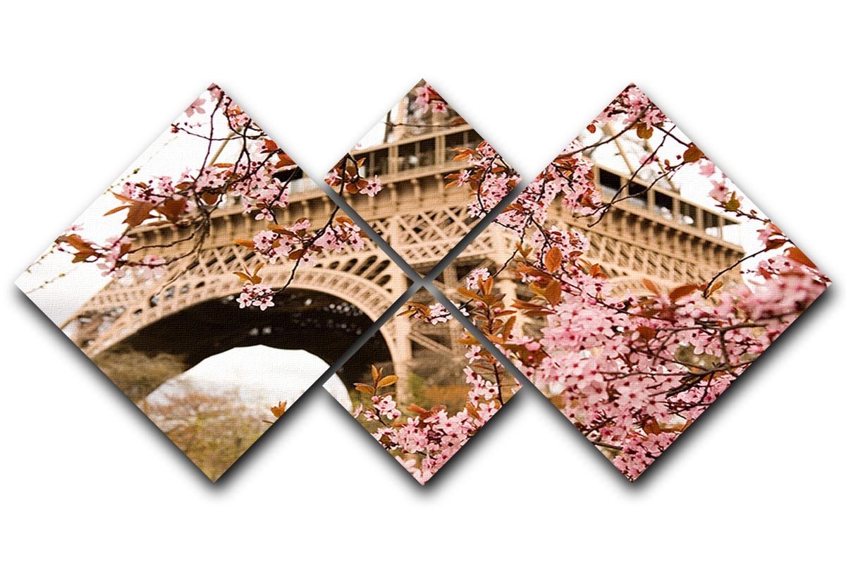 Spring in Paris 4 Square Multi Panel Canvas  - Canvas Art Rocks - 1