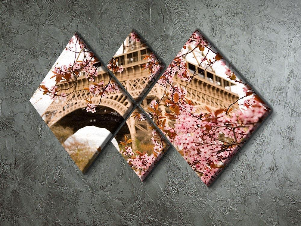 Spring in Paris 4 Square Multi Panel Canvas  - Canvas Art Rocks - 2
