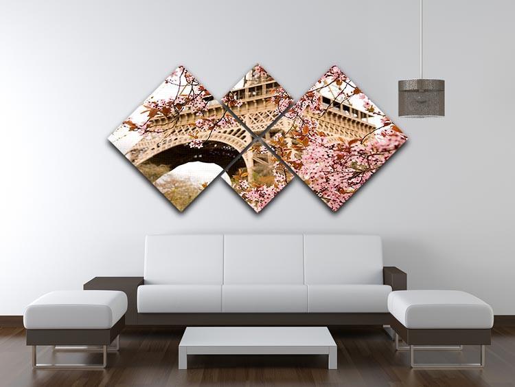 Spring in Paris 4 Square Multi Panel Canvas  - Canvas Art Rocks - 3